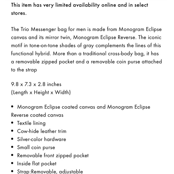 Louis Vuitton Monogram eclipse trio messenger Men's Bag - Picture 4 of 16